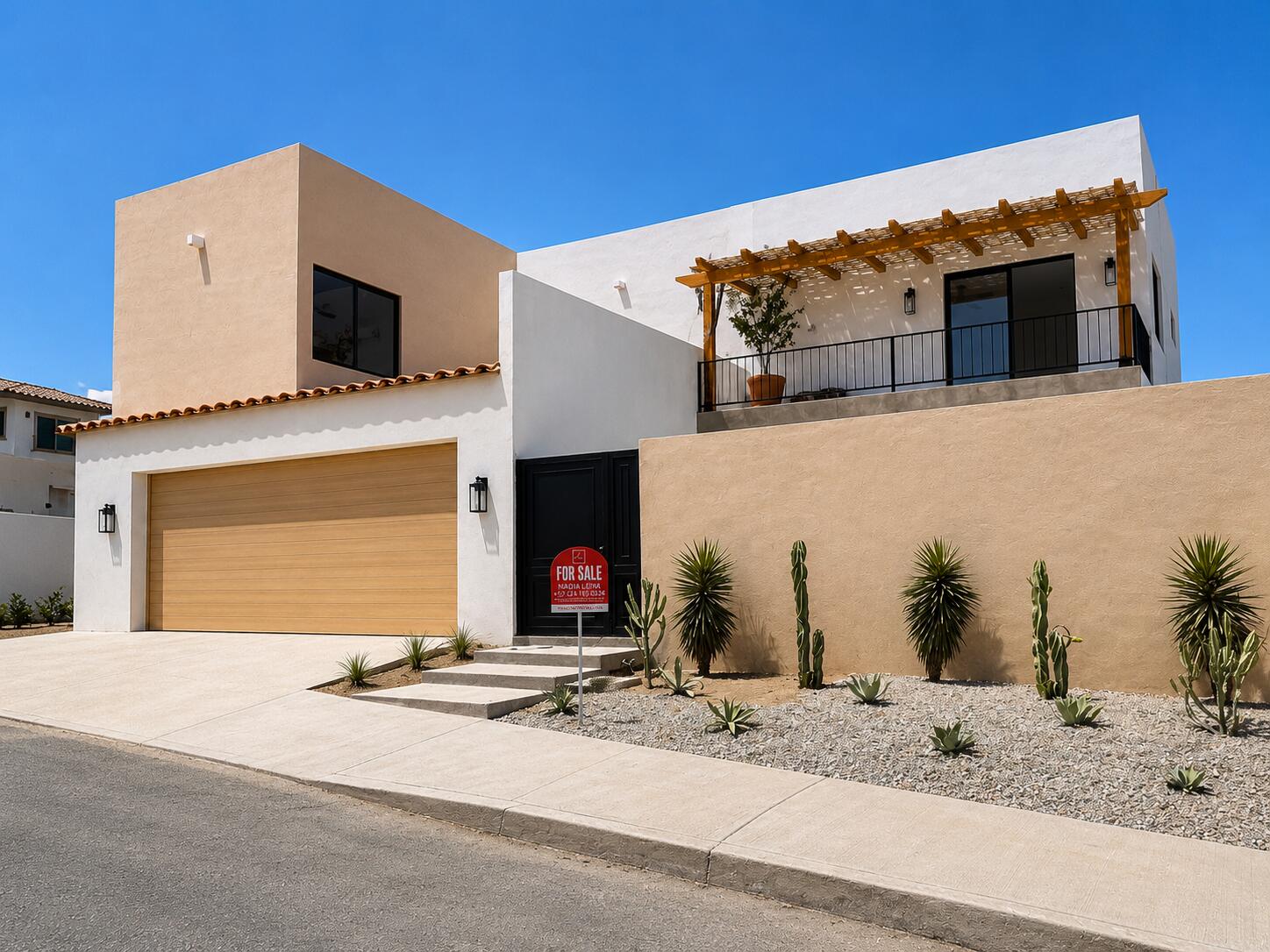 Pedregal Sjd-Inland/Golf:Gen Brand-new contemporary residence completed in May 2026, Casa al Parque offers 308.19 mÂ² of air-conditioned living space and 561.52 mÂ² total construction in San JosÃ© del Cabo. This four-bedroom home plus maid's quarters combines modern Baja architecture with functional family living, featuring open-concept interiors, high ceilings, natural light, porcelain floors, Rosa Morada wood carpentry, granite kitchen countertops, marble bathroom finishes, pool, landscaped outdoor areas, and a spacious rooftop terrace prepared for jacuzzi, pergola, BBQ, and lounge area. Ideally located within close proximity to Fonatur Park, golf courses, downtown, beaches, schools, restaurants, and hotels. – 12 Vialidad 2, San Jose del Cabo, BS