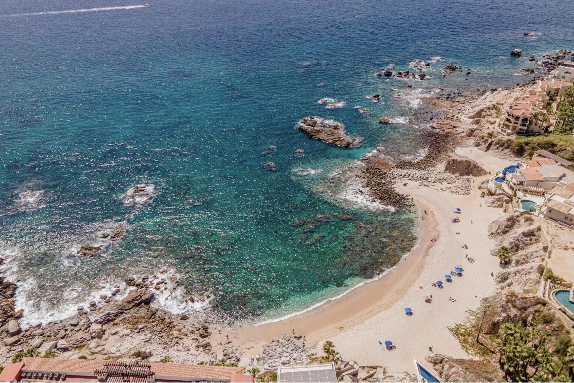 Pedregal Cabo Bello Cabo Bello is a gated community w pristine swimmable beach and convenient short distance to downtown marina w also easy access to San Jose del Cabo. There are medical services, grocery stores, fine dining, spas and top-level golf courses within minutes. World renowned Monuments surf break is just around the corner from the Cabo Bello beach. Casa 132 is a Contemporary design 2 story home 4 bed, 5 bath w roof top terrace (Arch for sale