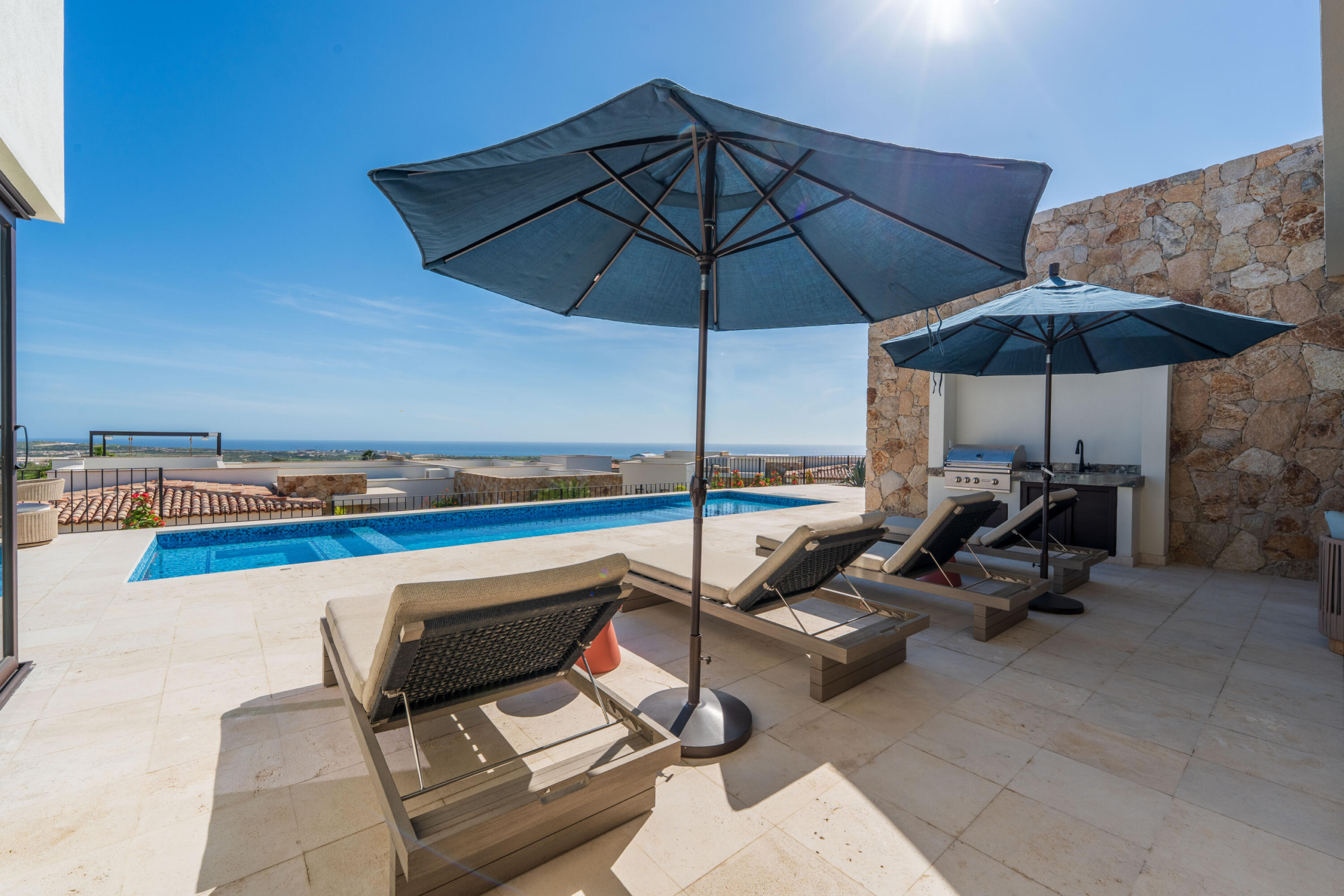 Pedregal Lomas Del Pacifico If you're looking for a home that captures true Mexican charm, this is it. This 2-bedroom, 2-bath home plus office sits on a large 804 m² lot on the Pacific side of Cabo, where you'll enjoy the cool ocean breezes and relaxed coastal living. The home features warm, traditional finishes, open living spaces, and a spacious 3-car garage—perfect for vehicles, storage, or a workshop. The generous lot offers plenty of room to expand or create your dream outdoor retreat. Located in a peaceful area just minutes from the beach and downtown Cabo San Lucas, this property is ideal as a full-time residence, vacation getaway, or investment opportunity. Experience authentic Baja living—where every sunset feels like home. – 14 Las Terrazas 14, Pacific, BS