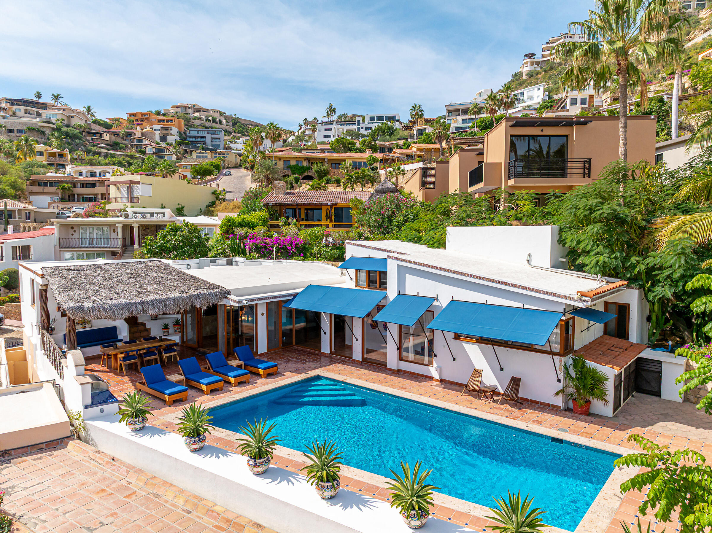 Pedregal Pedregal Csl Introducing La Casa de la Familia Decker (Villa Agave Azul). An exceptional 3-bed, 3.5-bath residence located in the prestigious gated community of Pedregal, Cabo San Lucas. Perfectly positioned just minutes from the main gate, Marina, and downtown. Tastefully designed for relaxed coastal living, it offers an open layout connecting the living, dining, and kitchen areas to a spacious outdoor covered terrace which includes a functional BBQ area. Enjoy a 484 SqFt pool, large Jacuzzi/spa, and lush tropical landscaping that creates a private, peaceful retreat. Perfect for relaxing, entertaining and enjoying time with family and friends. La Casa de la familia Decker (Villa Agave Azul) is a unique opportunity, Ideal as a full-time residence, vacation getaway, or strong rental investment. for sale
