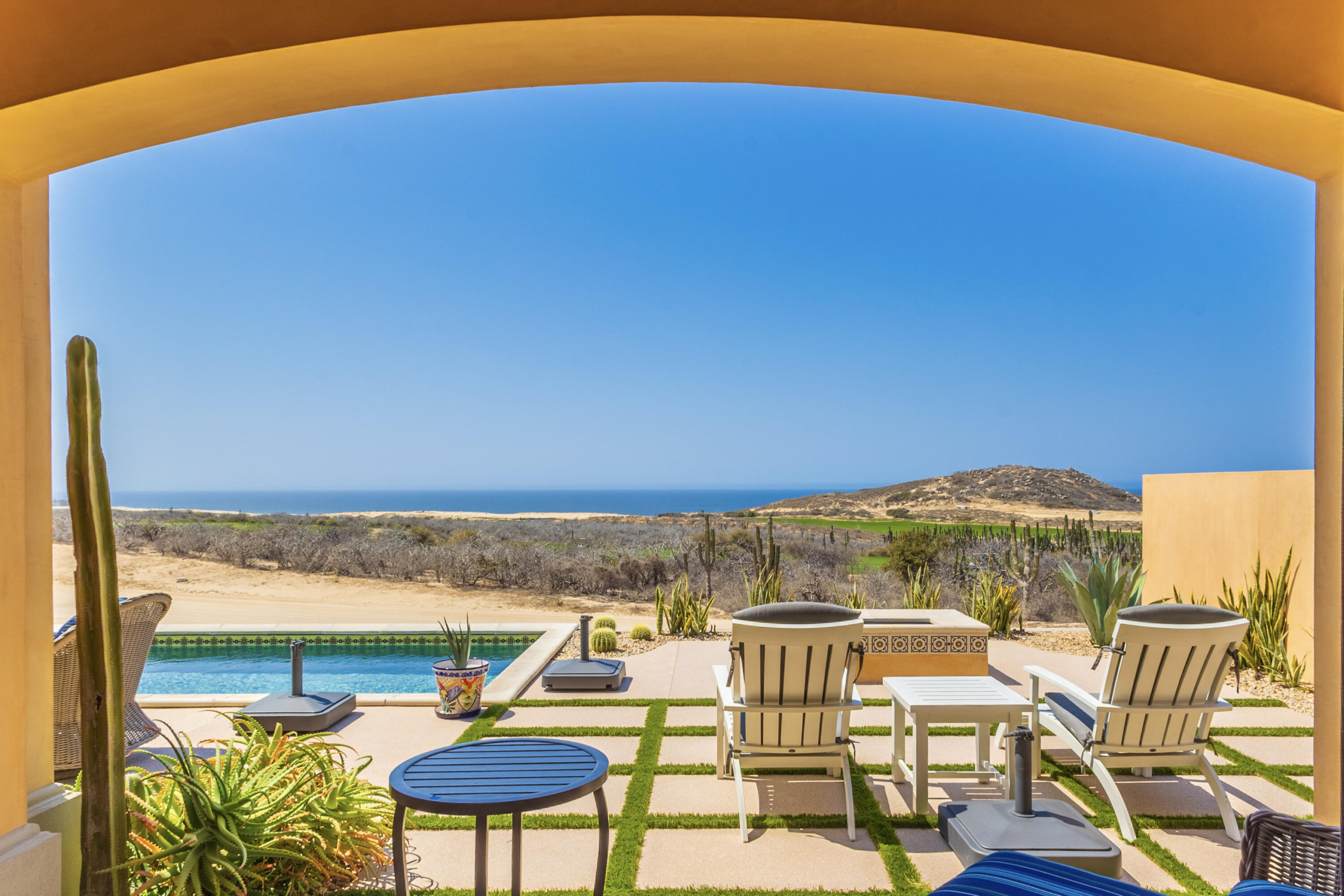 Pedregal The Villas-Rcho Sn Lucas Experience luxury coastal living in this beautifully appointed, fully furnished single-level residence in the prestigious Las Villas community of Rancho San Lucas. Villa 44 Aurora offers breathtaking ocean and golf course – Casa 28 Villa Neptuno, Cabo Corridor, BS