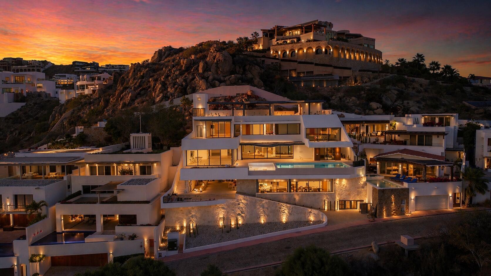 Pedregal Pedregal Csl Casa Bella redesigned encompasses a warm modern style combined with abundant lush landscaping.Situated on a large private corner lot with unobstructed oceans for sale