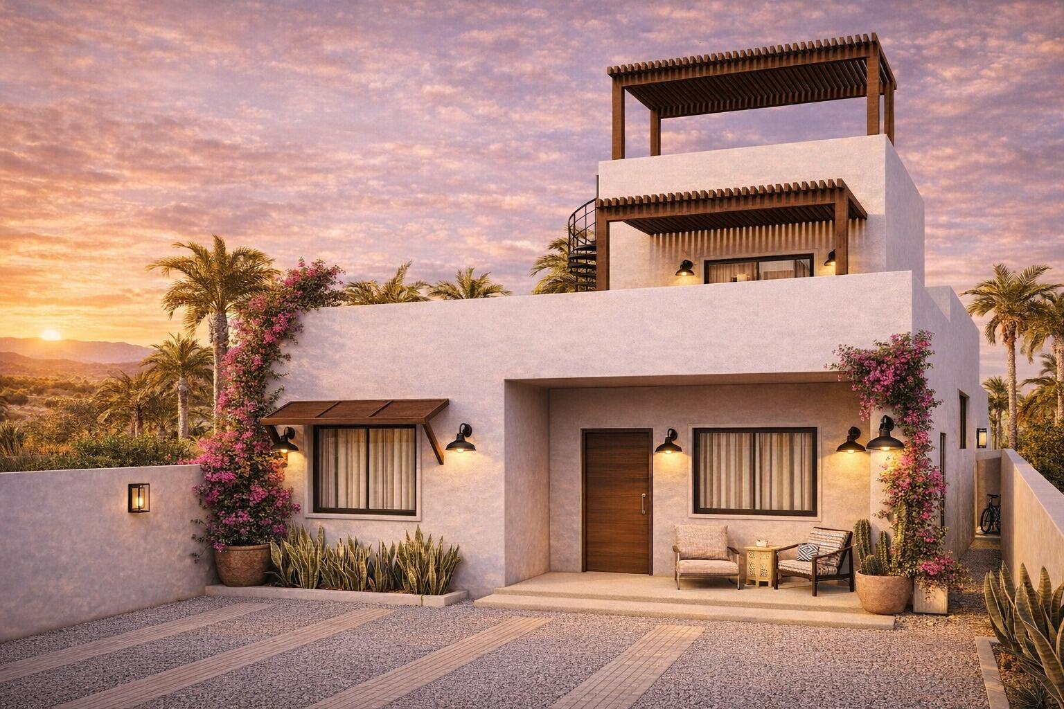 Pedregal Centro Discover your new home in the charm of Loreto. Cortes Bay Residences, Casa 1 - this beautiful pre-sale property, ready by May 2026, offers modern design and a prime location.The home features 3 spacious bedrooms, 3 full bathrooms, and 2 levels, plus access to a rooftop perfect for enjoying stunning sunsets. It also includes patio and terrace areas ideal for relaxing or entertaining.Located just 5 minutes from downtown and the malecón, you'll be close to the iconic Misión de Nuestra Señora de Loreto, as well as great restaurants, bars, and cafés. Enjoy the peaceful lifestyle of this charming Pueblo Magico and a great investment opportunity. – Salvatierra, Loreto, BS