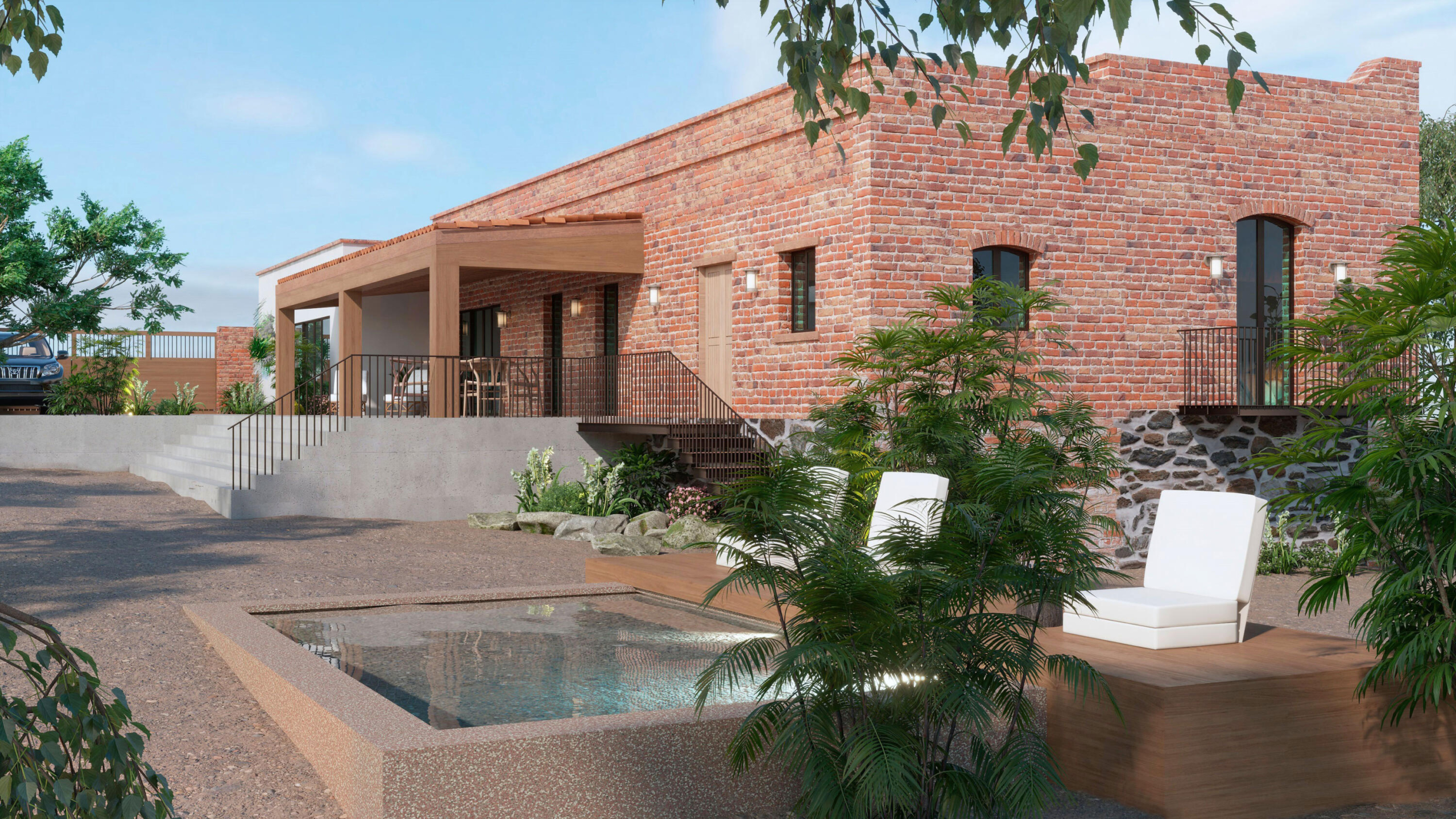Pedregal Centro Beautiful property for sale located along the Transpeninsular Highway in a peaceful, low-density area. Set on a generous 3,016 m² lot with 201.50 m² of construction, this home offers spacious, light-filled interiors with elegant marble floors and high ceilings with exposed wood beams that enhance its warm, inviting character.Fully furnished with high-quality pieces, the home features an open-concept living, dining, and kitchen area designed for both comfort and functionality. Upstairs, a cozy TV lounge opens to a private balcony with stunning – Sierra de la Giganta, Cabo Corridor, BS