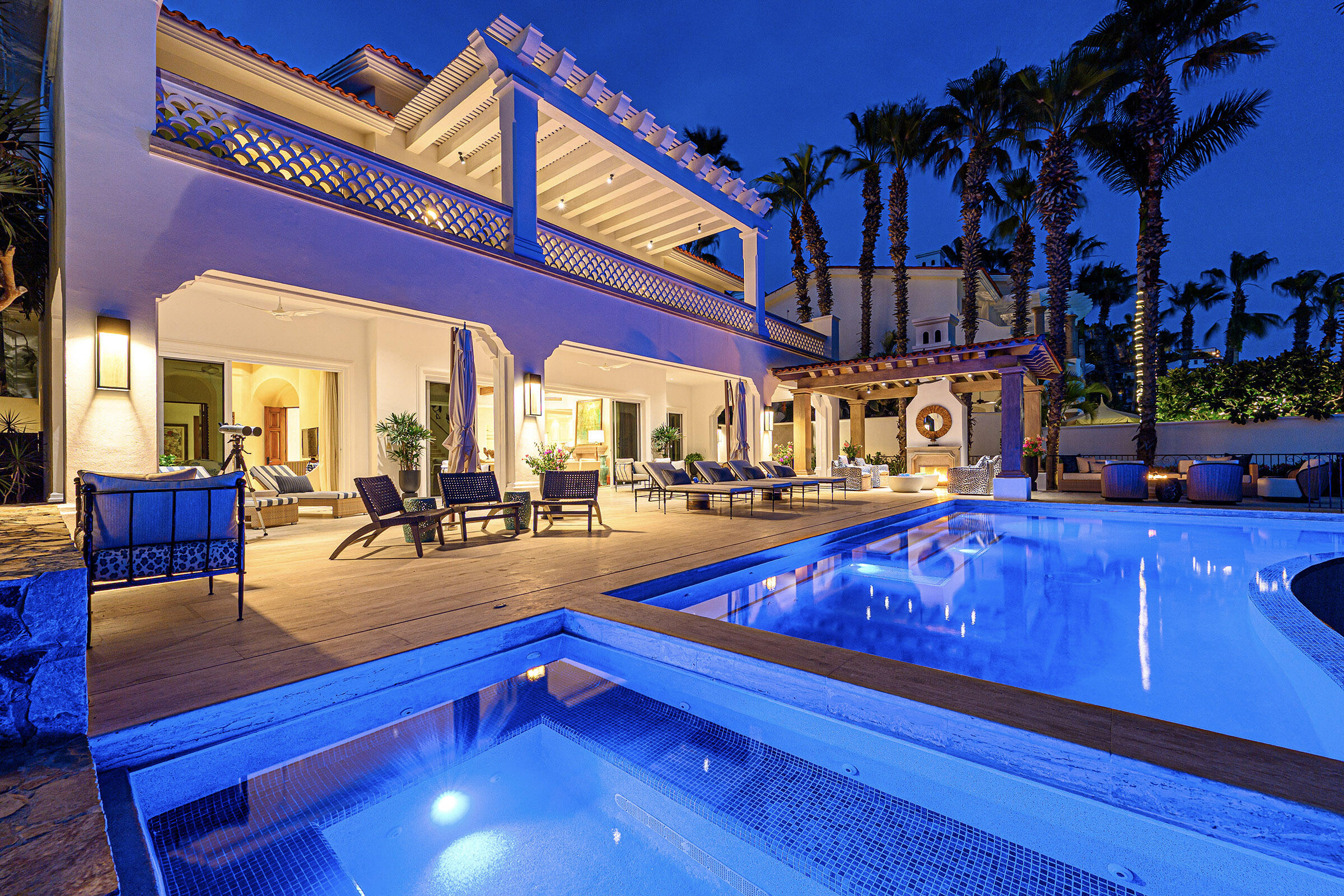 Pedregal Villas Del Mar At Del Mar, homes are designed to feel calm, comfortable, and deeply personal. Each residence reflects the family who lives there—never a one-size-fits-all approach.Estate Villa 495 was thoughtfully tailored to embrace Cabo's natural rhythm and indoor-outdoor way of living. A complete redesign of the sun-filled pool deck brought new life to the home while preserving the memories already made. Set cliffside, just one row off the beach, the setting feels peaceful and expansive, where ocean air and open – Villas del Mar, San Jose Corridor, BS