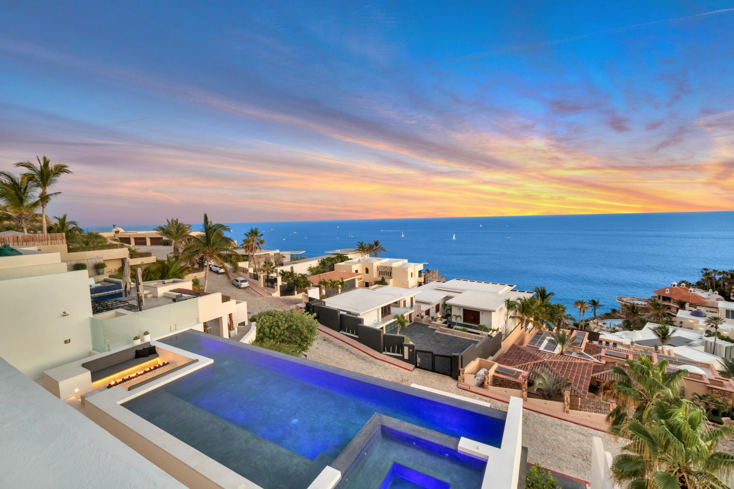 Pedregal Pedregal Csl Where the Pacific becomes your private theater.Perched on the cliffs of El Pedregal, Milichichi is a rare convergence of architectural precision and raw natural drama. From every level of this four-story residence, the Pacific stretches endlessly before you -- and during the season, whales breach and call close enough to hear from the comfort of your deck. This is not a – Camino de los Gatos Lot 9, Cabo San Lucas, BS